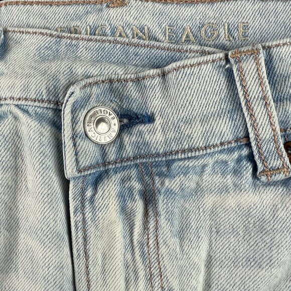 American Eagle Jeans Womens 28x31* Highest Rise Baggy Straight Blue Denim Tag 2R - Picture 7 of 16
